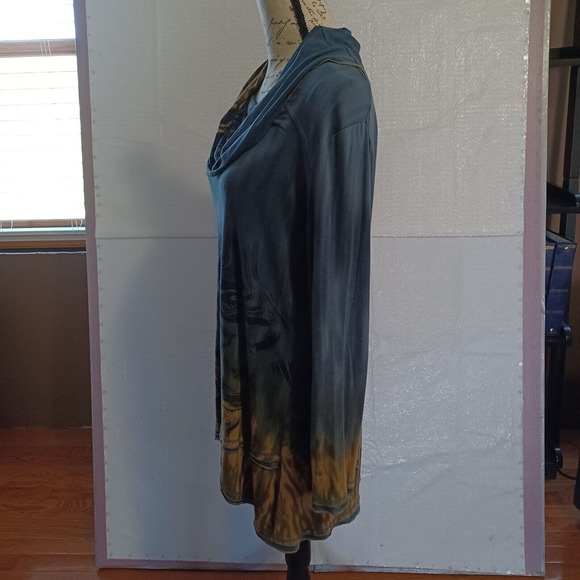 Parsley & Sage Women's Large Cowl Neck Crossover Hem Boho Long Sleeve Knit Tunic - Picture 2 of 10